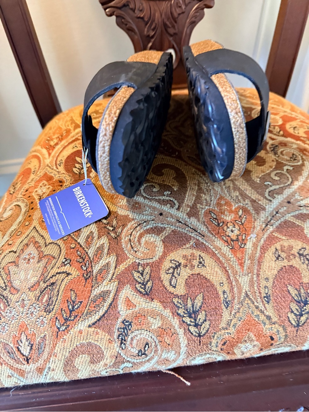 Birkenstock NWT Black Slide w/silver buckle. Soft Footbed. Size 40 - Picture 11 of 13